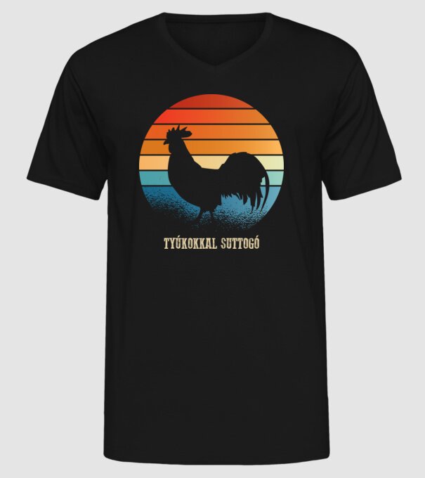șoptind cu găinile model negru pe tricou
