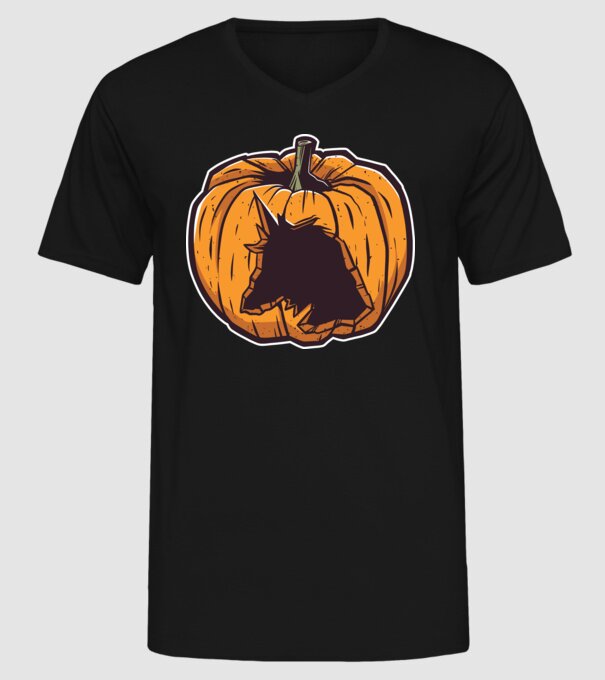Dovleac de Halloween Unicorn model negru pe tricou