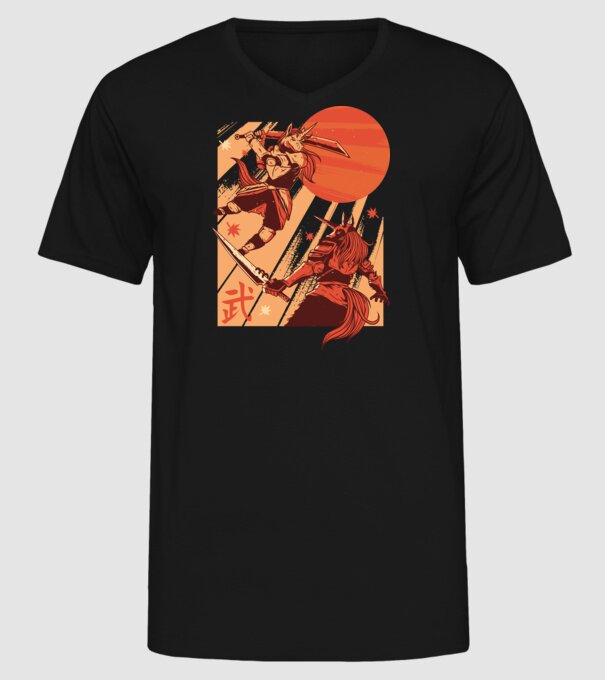 Unicorn Războinic model negru pe tricou