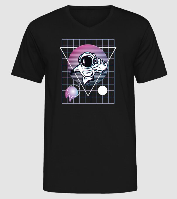 Astronaut Abstract model negru pe tricou