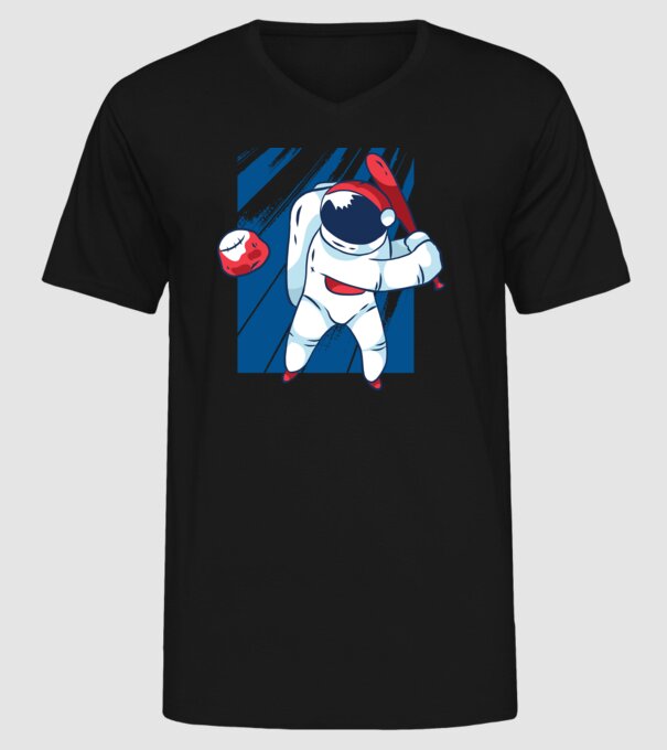 Baseball Astronaut model negru pe tricou