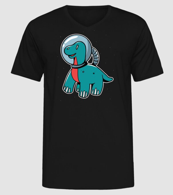Dinozaur Astronaut model negru pe tricou