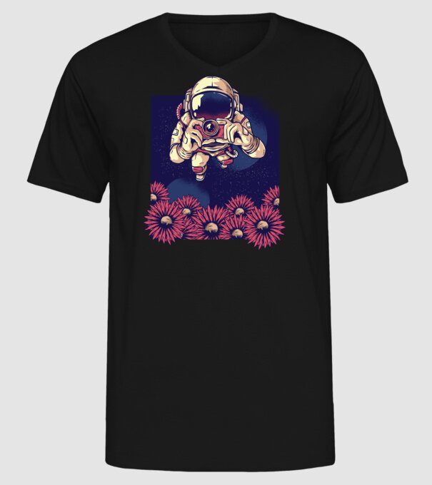 Astronaut Fotograf model negru pe tricou