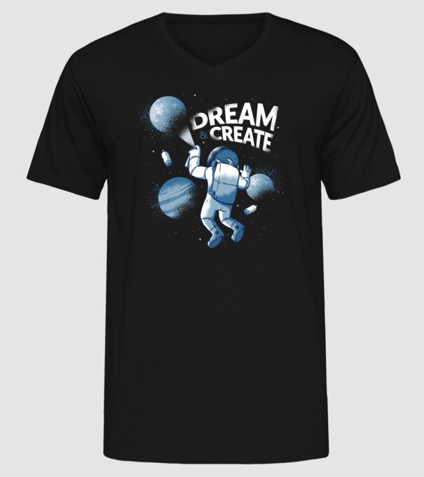 Graffiti Astronaut model negru pe tricou