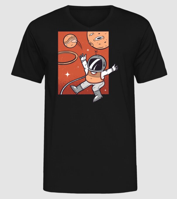 Astronaut Baschetbalist model negru pe tricou