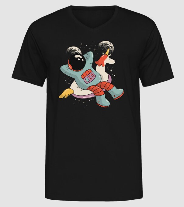 Odihnă Astronaut model negru pe tricou