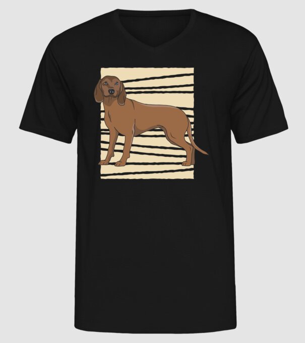 Câine de vânătoare model negru pe tricou