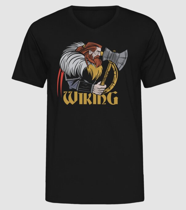 Viking model negru pe tricou