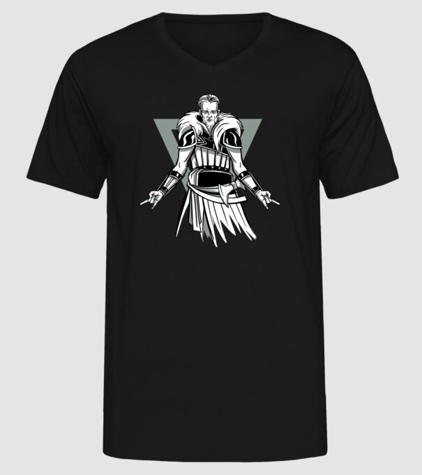 Războinic Viking model negru pe tricou