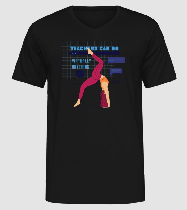 Fitness virtual model negru pe tricou
