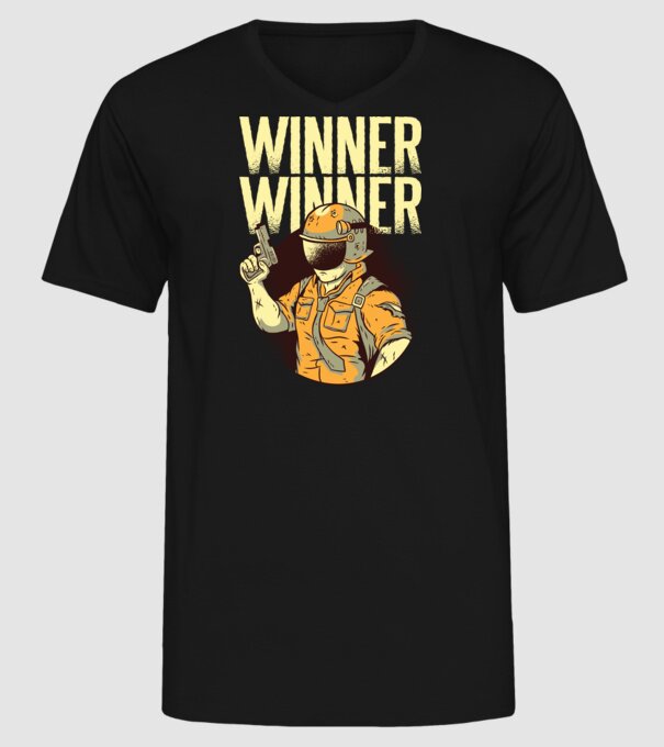 Winner Winner Chicken Dinner PUBG tricou model negru pe tricou