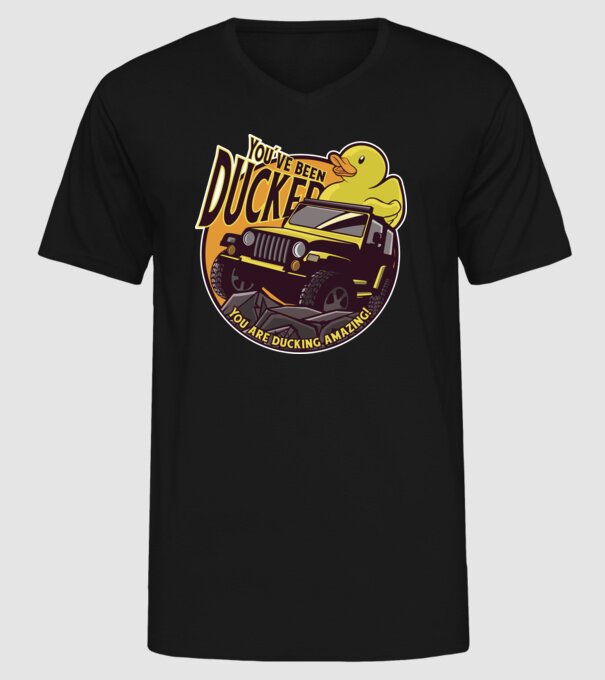'You''ve been ducked - Off road SUV' model negru pe tricou