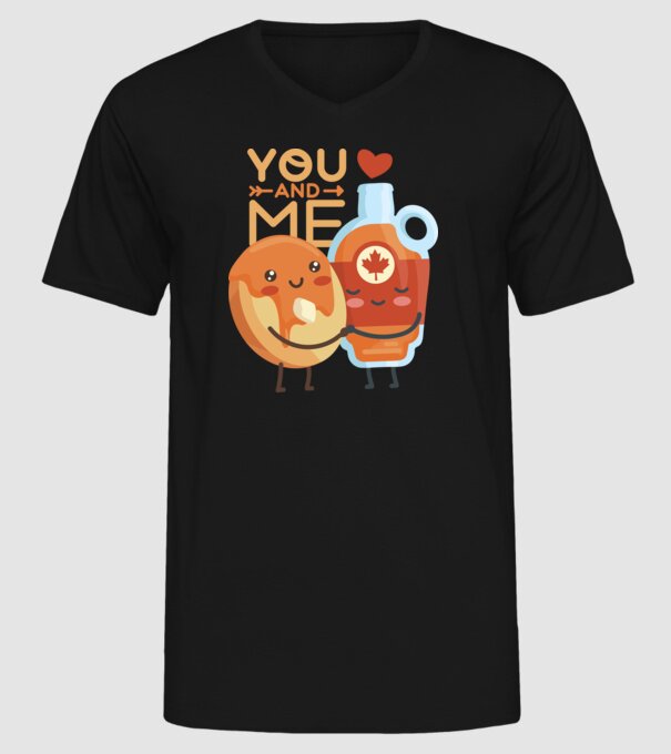 'You and Me tricou cuplu pentru Valentine''s Day' model negru pe tricou