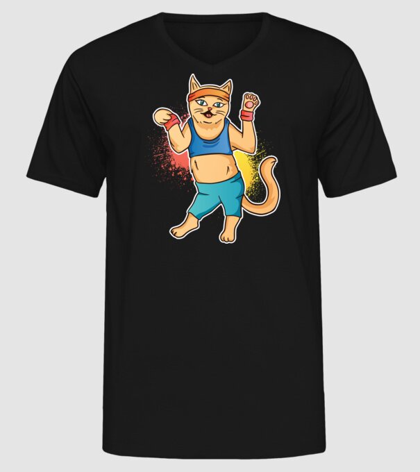 Zumba Pisică antrenament model negru pe tricou