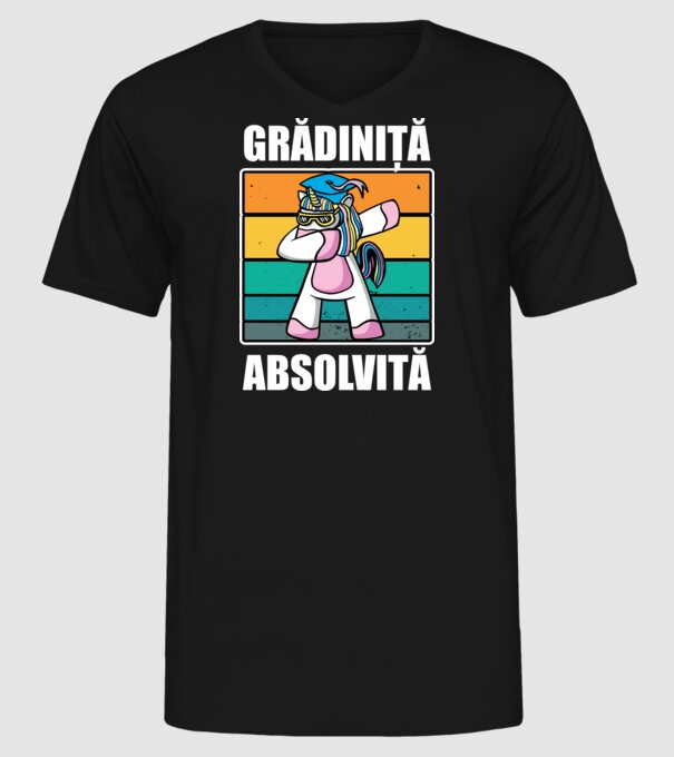 Absolvită grădiniță model negru pe tricou