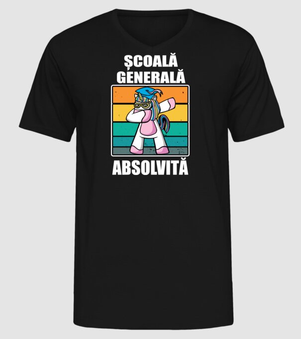 Absolvită școală generală model negru pe tricou