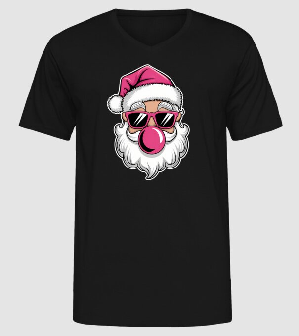 Bubble gum Santa 2 model negru pe tricou