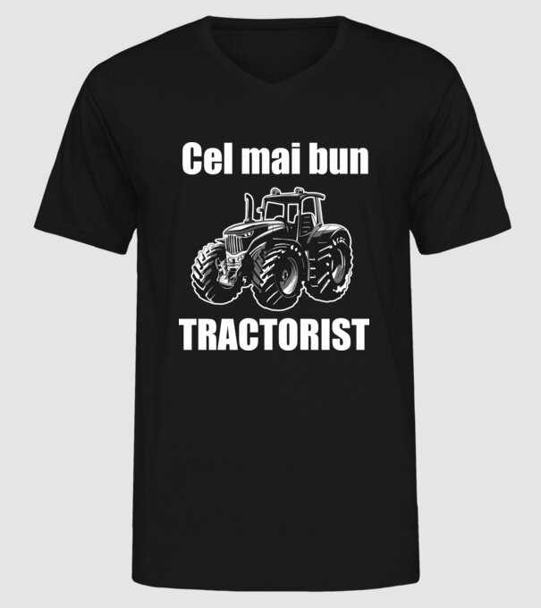 Cel mai bun tractorist model negru pe tricou
