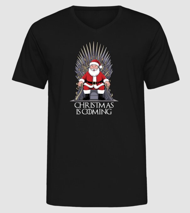 Christmas is Coming Negru model negru pe tricou