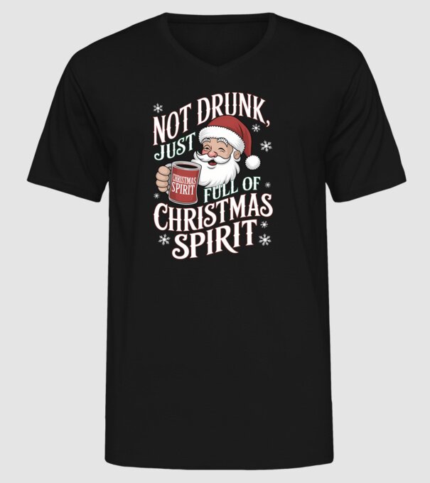 Christmas Spirit Santa model negru pe tricou