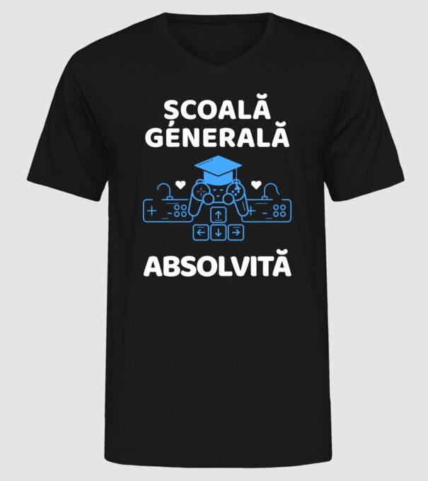Școală generală absolvită model negru pe tricou