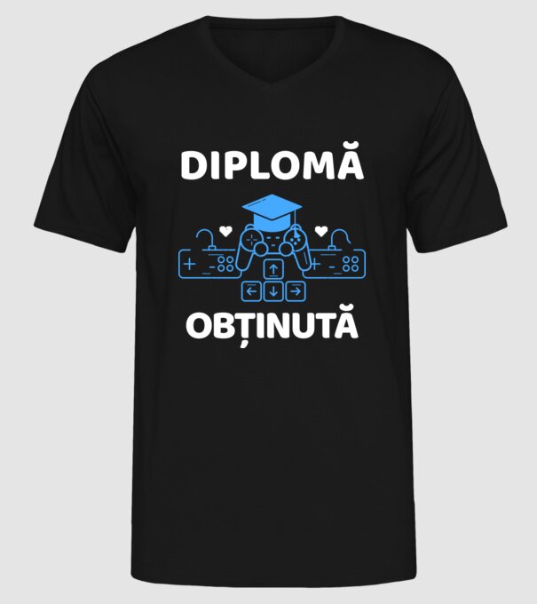Diplomă obținută model negru pe tricou