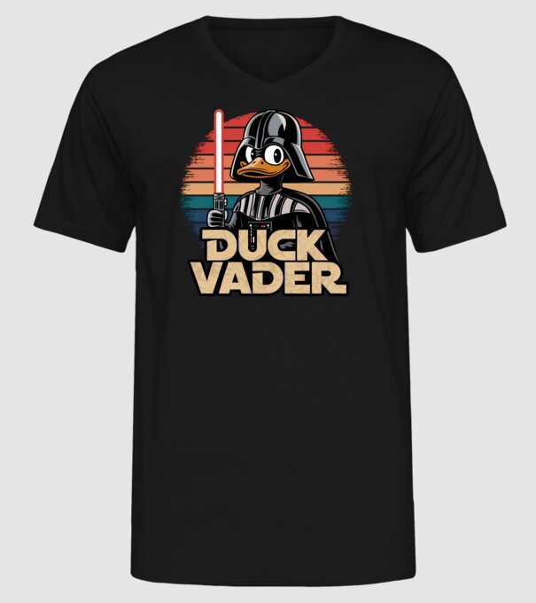 Duck Vader model negru pe tricou