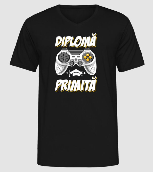 Gameri şcoală Diplomă model negru pe tricou
