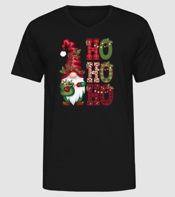 HOHOHO Gnome model negru pe tricou