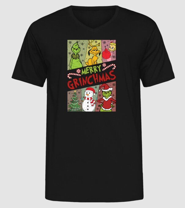 Merry Grinchmas - Grinch model negru pe tricou