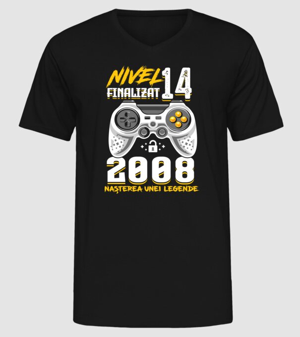 Nivel 14 finalizat. 2008 nașterea unei legende model negru pe tricou
