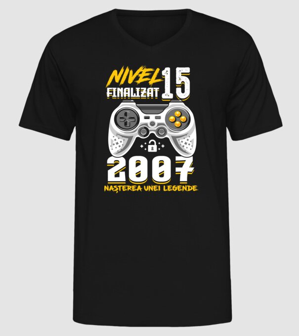 Nivel 15 finalizat. 2007 nașterea unei legende model negru pe tricou