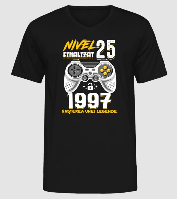 Nivel 25 finalizat. 1997 nașterea unei legende model negru pe tricou