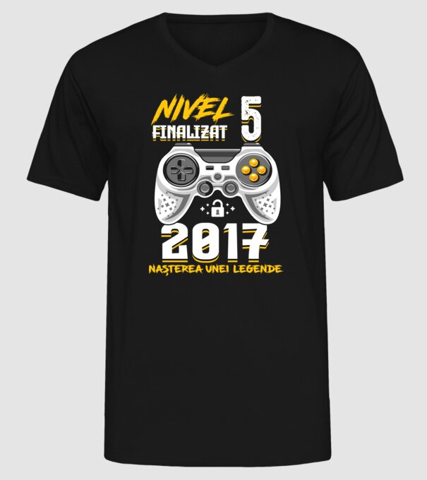 Nivel 5 finalizat. 2017 nașterea unei legende model negru pe tricou