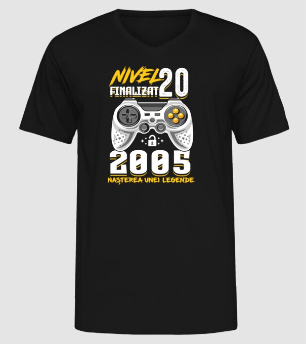 Nivel Finalizat 20 2005 model negru pe tricou