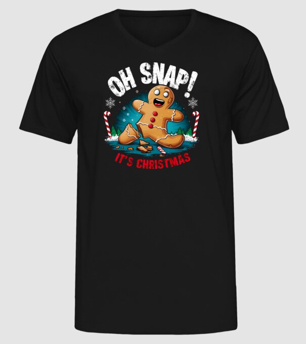 Oh snap! It's christmas Negru model negru pe tricou