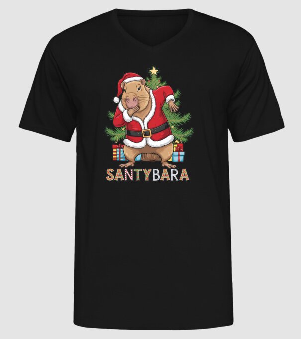 Santybara model negru pe tricou