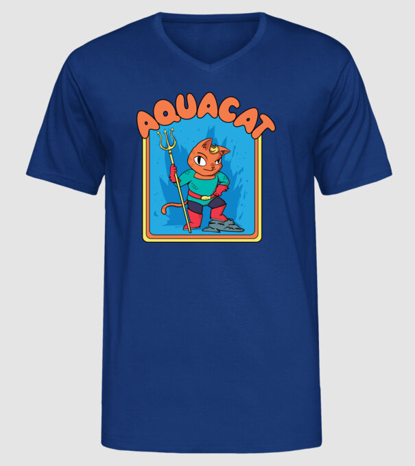 Aquacat model albastru regal pe tricou
