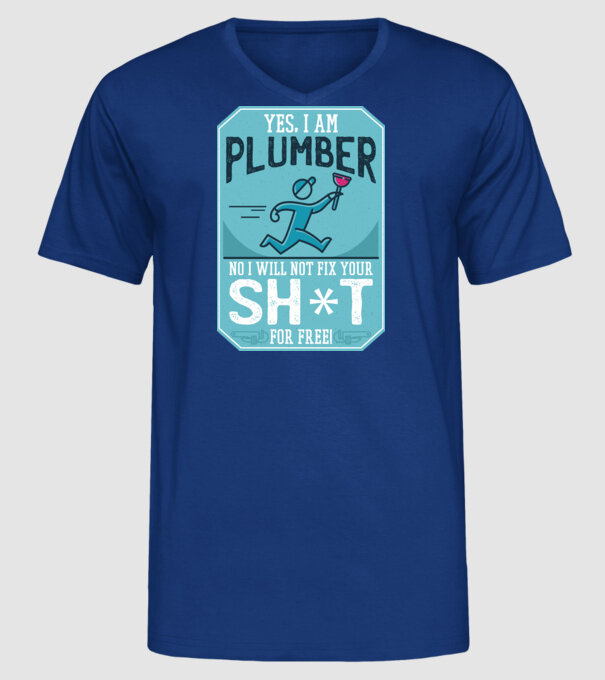 Da, sunt instalator model albastru regal pe tricou