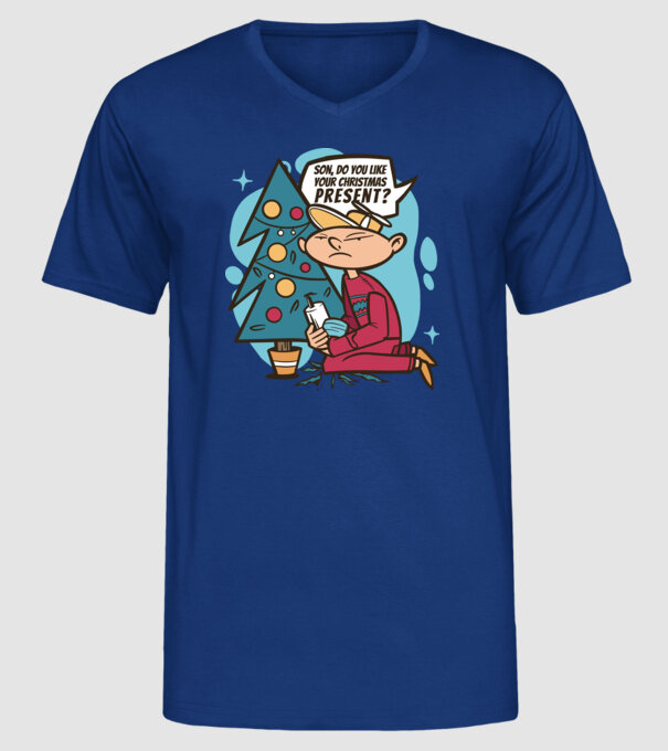 Cadouri de Crăciun model albastru regal pe tricou