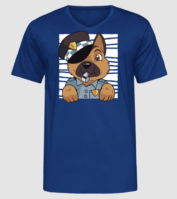 Ciobănesc german câine de poliție model albastru regal pe tricou