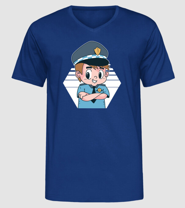 Polițist Copil model albastru regal pe tricou