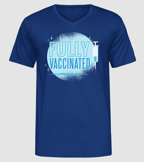 Complet vaccinat model albastru regal pe tricou