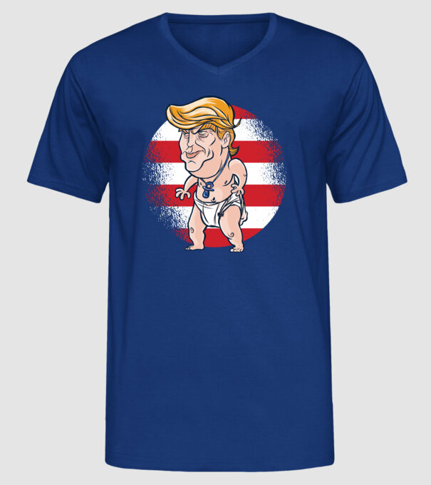 Trump Baby tricou amuzant model albastru regal pe tricou