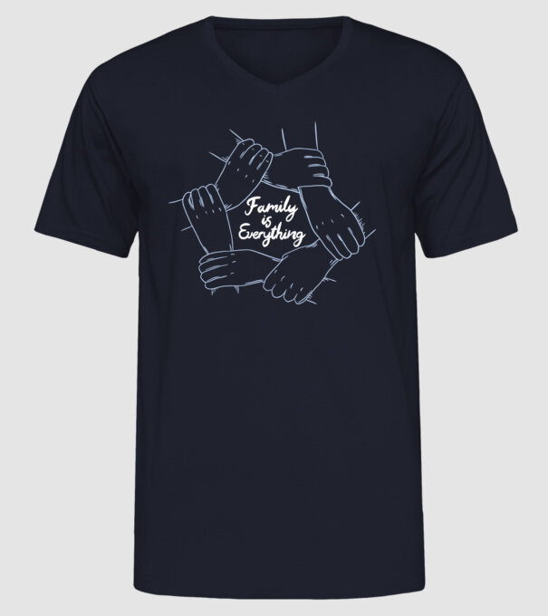 Familia este totul model albastru închis pe tricou