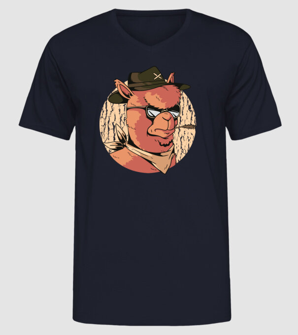 Alpaka model albastru închis pe tricou