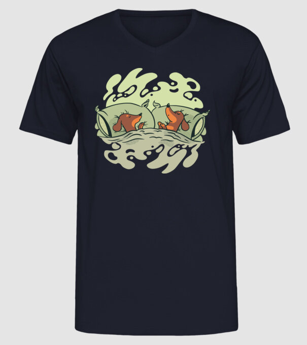 Teckeli dormind model albastru închis pe tricou