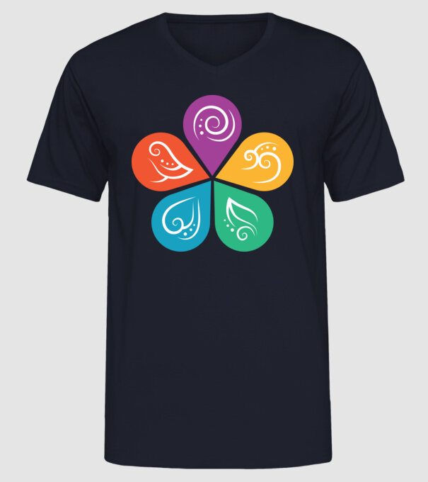 Ayurveda model albastru închis pe tricou