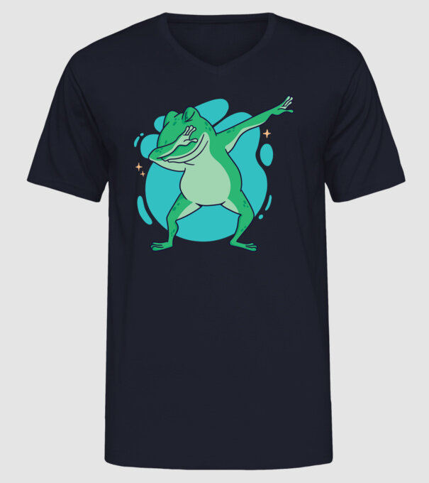Broască DAB model albastru închis pe tricou