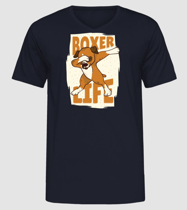 Boxer Life DAB model albastru închis pe tricou